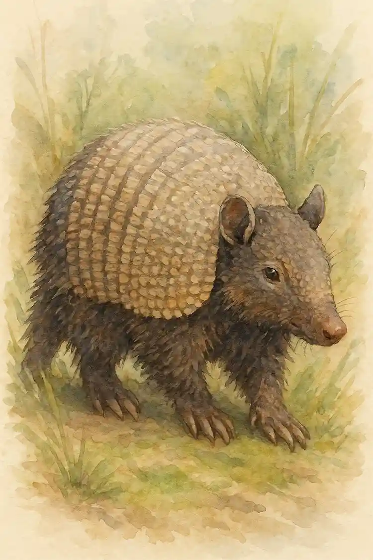 Ilustración de Armadillo peludo