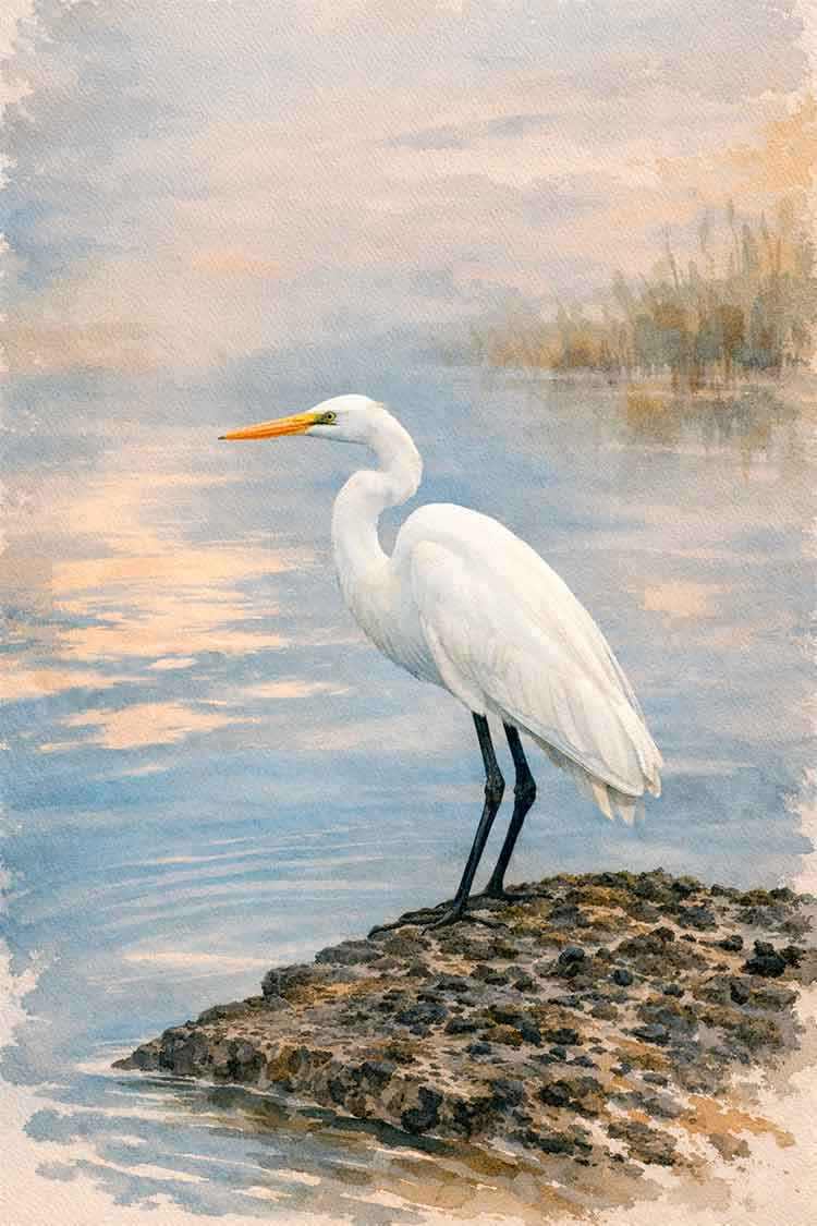Ilustración de Garza grande