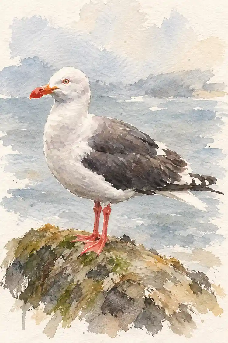 Ilustración de Gaviota austral