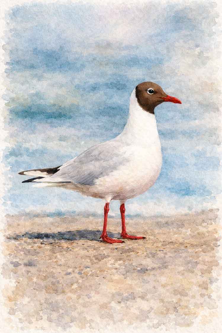 Ilustración de Gaviota cáhuil