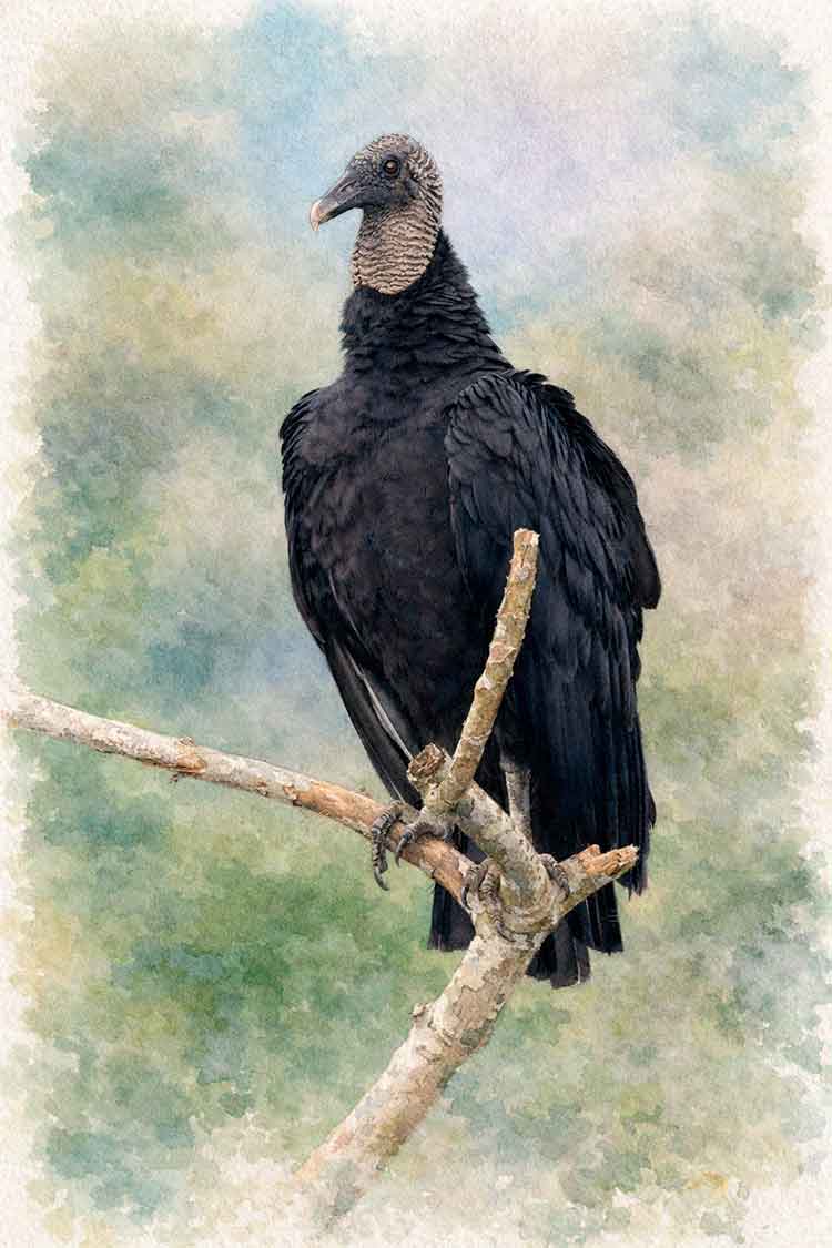 Ilustración de Jote de cabeza negra