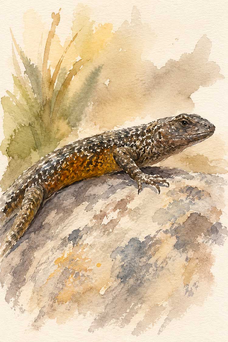 Ilustración de Lagartija de Bell