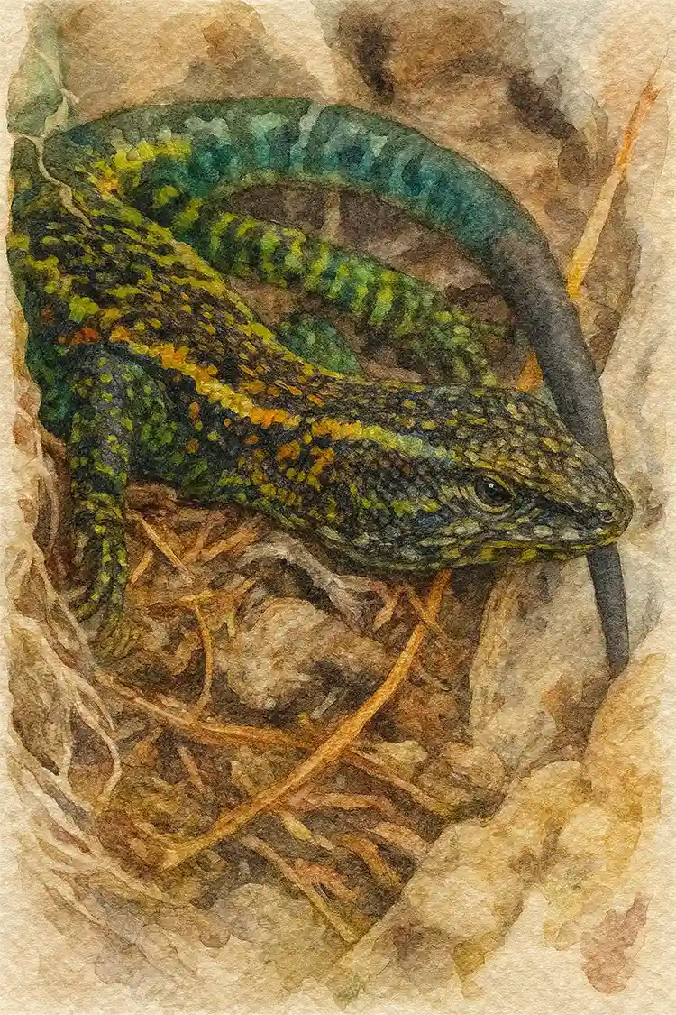 Ilustración de Lagartija pintada