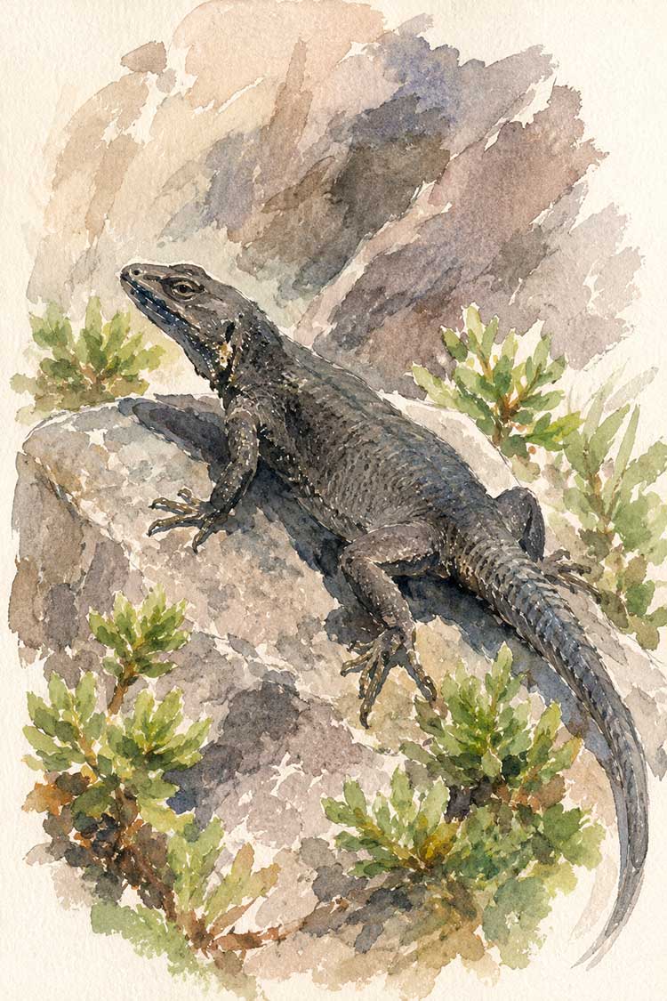 Ilustración de Lagarto negro