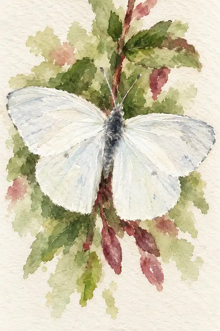 Ilustración de Mariposa blanca