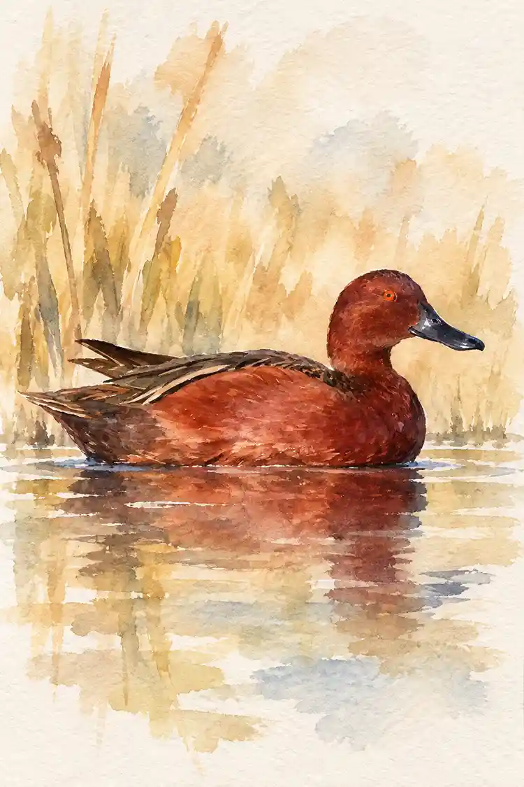 Ilustración de Pato colorado