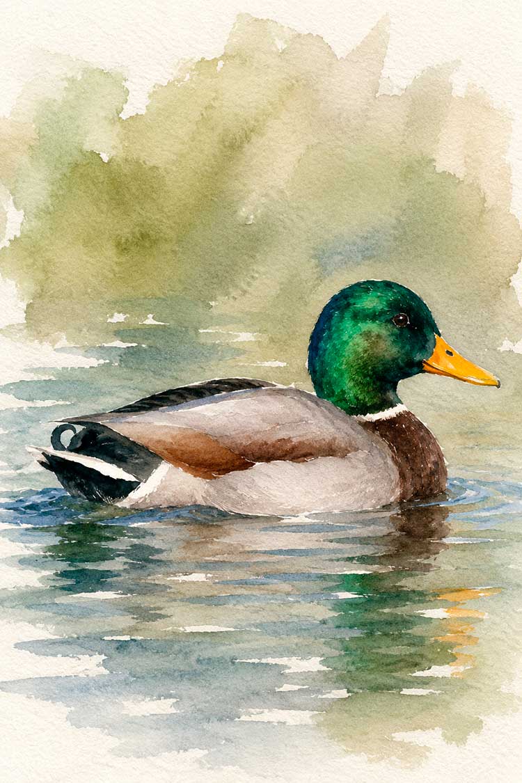 Ilustración de Pato de collar