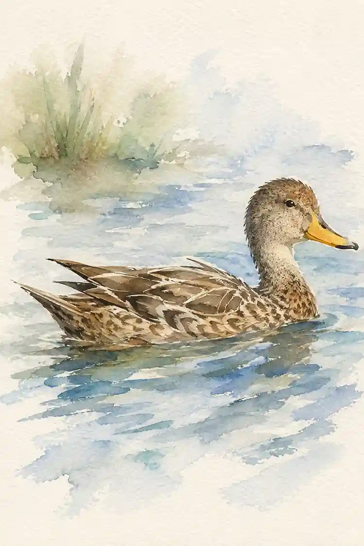 Ilustración de Pato jergón grande