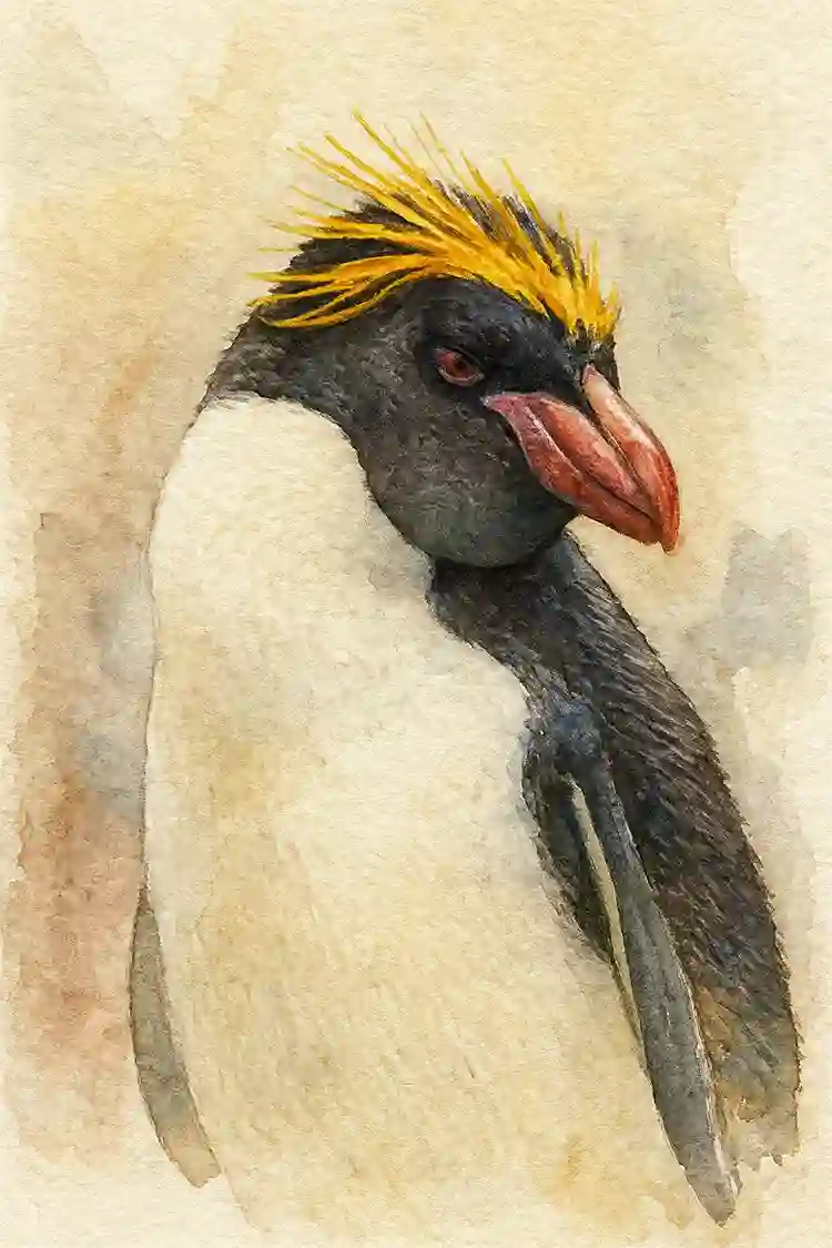Ilustración de Pingüino macaroni