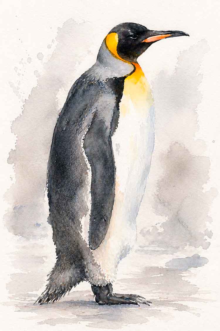 Ilustración de Pingüino rey