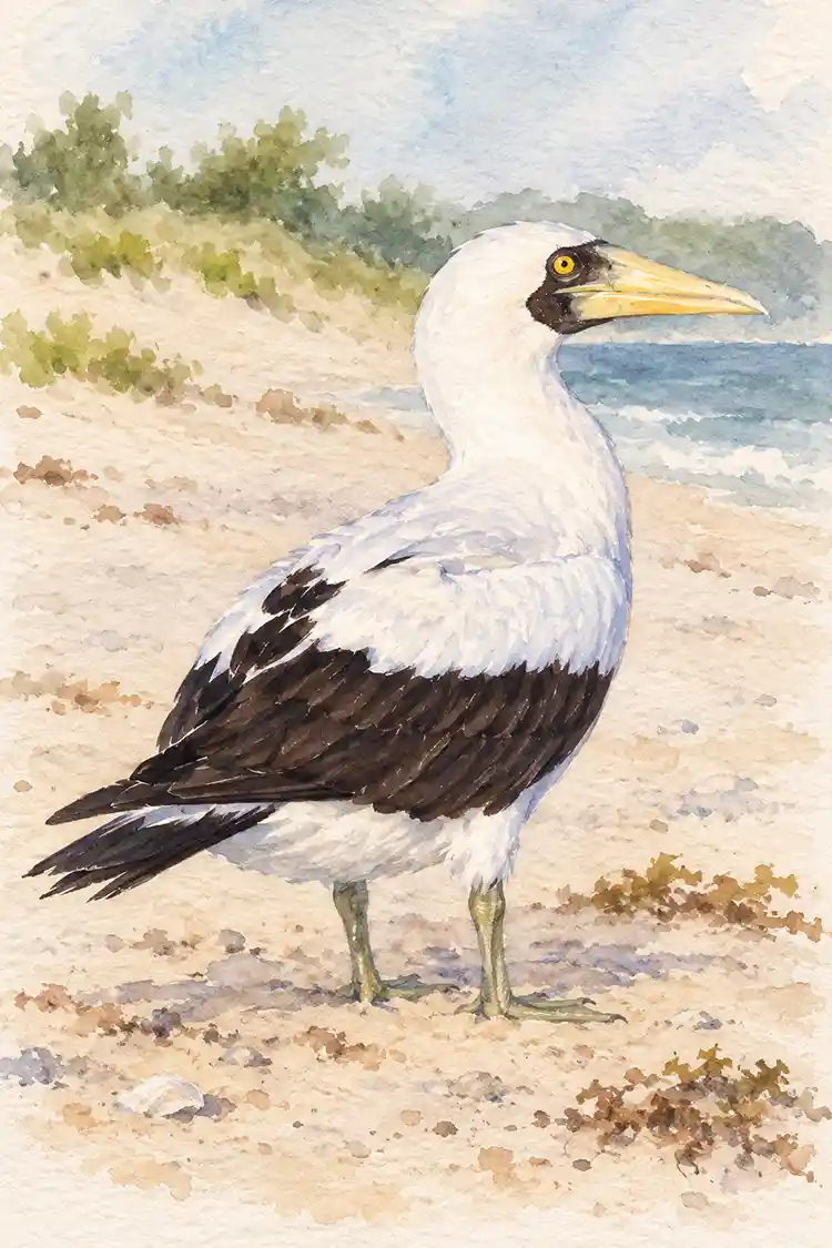 Ilustración de Piquero blanco