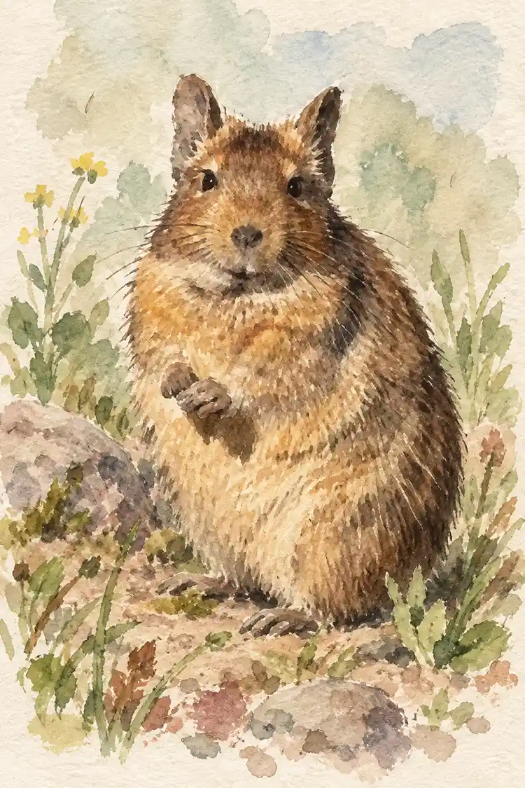 Ilustración de Ratón chinchilla de Bennett